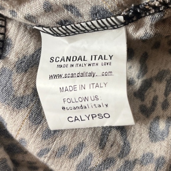 Animal Print Smocked Tiered Mini Dress Leopard Elephant Border Ruffle Boho SZ S - Picture 10 of 11